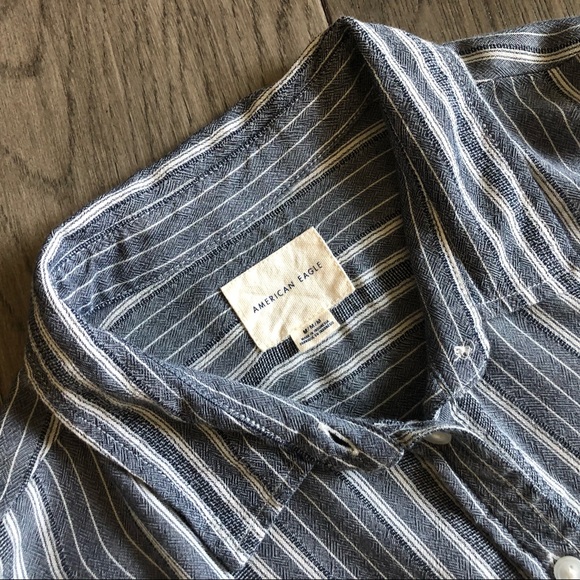 NWOT American Eagle Stripe Tie Front Top - Picture 6 of 9